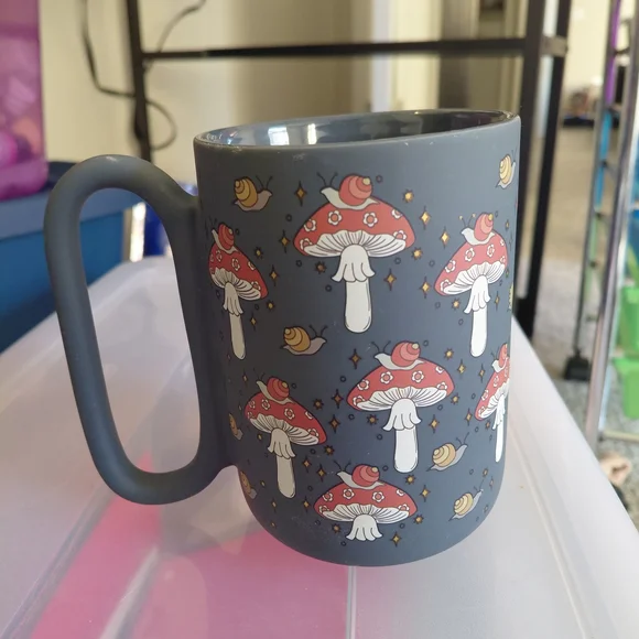 Gray Mushroom Pattern Mug - Picture 1 of 9